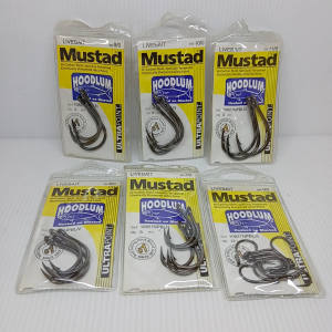 1pk Mustad Live Bait Jigging Vertical Jig Hooks 10827NPBLN Size Hoodlum