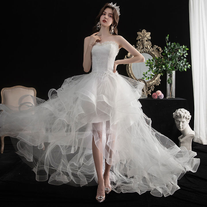 váy cưới đại lễ đuôi dài đẹp tay dài phối phi phong cách nước ngoài – Dịch  vụ áo dài – váy cưới Bảo Duy Cần Thơ