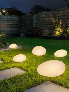 Solar Powered Glowing Simulated Stone Lights Outdoor Waterproof Lawn Garden Landscape Pebble Lights Scenic Area Lighting