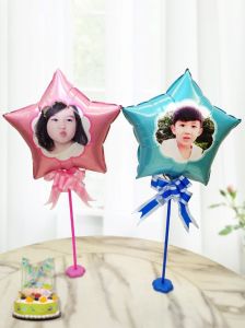 ลูกโป่งที่กำหนดเองชื่อภาพงานปาร์ตี้วันเกิดครบร้อยวันสำหรับการตกแต่งงานเลี้ยงงานแต่งงานของลูกน้อยของตกแต่งเสาตั้ง