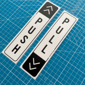 Push and Pull Door Direction. Premium Sticker Sign Notice Signage. Entrance Exit Way.