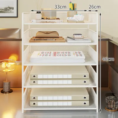 MUGG | Multi-functional Desktop Organizer Metal Black Mesh Multi-level File Rack
