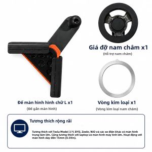 360 ° Giá Đỡ Điện Thoại Trên Ô Tô Từ Tính Có Thể Điều Chỉnh Cho Tesla Model 3 Y YL - Kẹp Góc Đa Năng Tương Thích MagSafe Giá Đỡ Điện Thoại Màu Đen