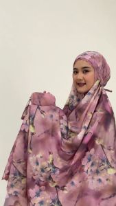 Mukena Parasut Korea Premium Jumbo Motif 2in1 Travelling Tas Mini Mukena Terbaru Corak Part4