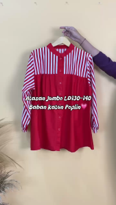 Atasan Jumbo Ld 130 - 140 Cm Bahan Katun Poplin Motif Kombinasi Garis