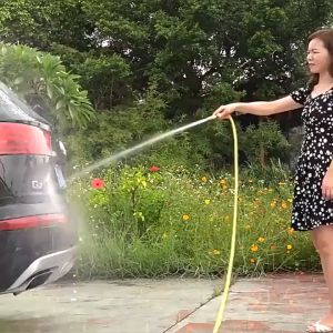 BIG MOM Paket Cuci Motor Selang Serat Benang 5/8\" Semprotan Nozzle Kuningan