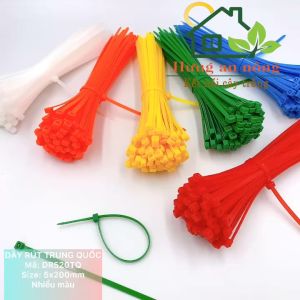DR520TQ - Dây rút nhựa đánh dấu gia cầm buộc linh kiện cố định cây trồng ( sét 100 sợi size 5x200mm )