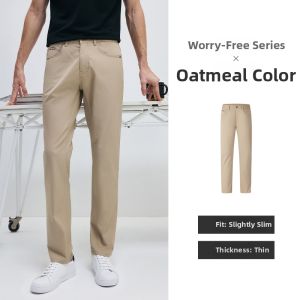 Navigare | Wrinkle-Free Mens Grey Thin Tapered Casual Pants