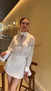 🔖Mirrorsister 50915.2 เซ็ทเสื้อ มาพร้อมกระโปรงเข้าเซ็ท ชุดเก๋ ใส่ได้หลายโอกาส