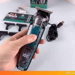 Mensin Gunting VGR V-949 2in1 Professional Hair Clipper & Trimmer for Men Rechargeable Waterproof Electric Cutting Machine Transparent Design Cordless Beard Shaver Barber Kit Grooming Tool Low Noise Stainless Steel Blades Haircut Set