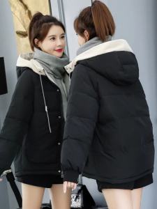 Áo Khoác Cotton Dày Cho Nữ Mùa Thu Đông 2025 Áo Khoác Cotton Lót Lông Cừu Dáng Rộng Cỡ Lớn Có Mũ Trùm Đầu Thời Trang