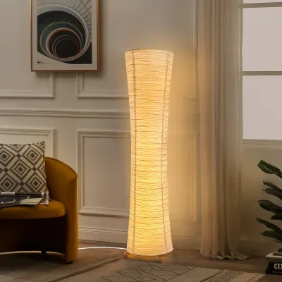 Three-Color Paper Lampshade LED Adjustable Light Timing Floor Lamp Cylindrical Corner Floor Lamp Bedroom Office Living Room
