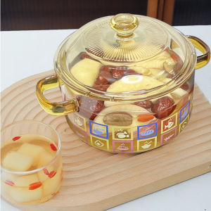 Glass Pot with Lid Cover Borosilicate Glass with Handlefor Gas Cooker Ceramic Cooker Heat-resistant Cooking