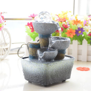 Creative Water Fountain Home Decorations Living Room Miniature Mountain Landscape Resin Craft Simple Modern Artistic Ornaments