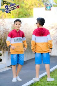 Jaket Hoodie Anak Laki Laki Remaja Payyo Kids Babyterry Premium Saku Doraemon Crewneck Hoodie 3 Layers