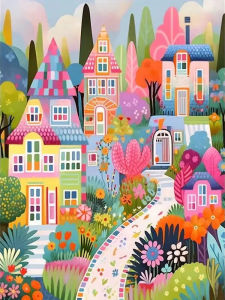 500/1000/1200/2000PCS Jigsaw Puzzle Cartoon House Landscape Art For Adults Great Weekend Relaxation And Family Fun