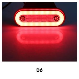 KEVANLY | 2 Đèn Báo Rẽ LED Hình Oval Cho Ô Tô 12V/24V Màu Đỏ/vàng Đèn Báo Bên Hông Cho Xe Tải Rơ Moóc Kèm Giá Đỡ Đèn Chiếu Sáng Phía Sau