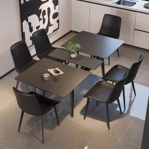 Extensible Rectangle Rock Board Dining Table Foldable Restaurant Home Use Small Apartment Style Italian Minimalist Table Chair