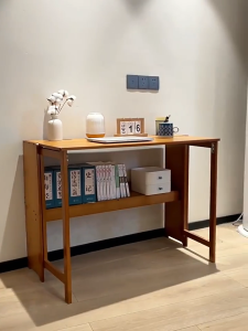 Bamboo Computer Table Office Table Study Desk 80/100cm Non Solid Wood Desktop Working With shelf