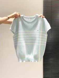 LUOSHAO | Striped Round Neck Short Sleeve Stylish Knitwear for Summer 2026