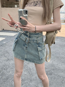 Retro Design High Waist Denim Skirt Womens Summer New Arrival Plus Size Plus Size Ladies Slim Looking Sheath A- line Short Skirt