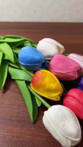 Tanaman Hias Artificial Setangkai Bunga Tulip Buatan Ornamen Hiasan Dekorasi Ruangan Rumah Outdoor Indoor Bahan Tangkai Besi Elegan Cantik kb32