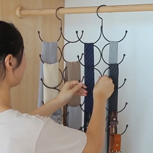 10 Storages Scarfs Hanger / Space Saving Hangers / Organize Hanger For Scarves ShawlBeltPurse & Baseball Cap