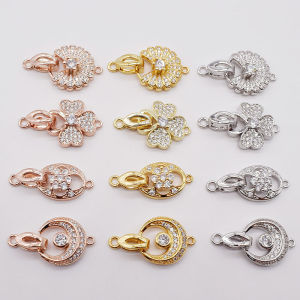 925 Silver Pearl ปุ่มตัวเชื่อมต่อ DIY Handmade Beading Clasps สร้อยข้อมือหัวเข็มขัดเครื่องประดับวัสดุสร้อยคอ
