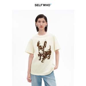Cotton Dachshund Print Womens T-shirt Short Sleeves