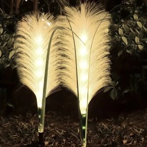 1PC LED Solar Powered Reed Lawn Lamp Outdoor Garden Stake LightIdeal Decoration Landscape Lighting For GardenLawnYardPathway