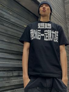 Áo Thun Cotton American High Street 24SS Hip Hop T-Shirt in Slogan Rộng Rãi Cổ Tròn Tay Ngắn Thường Ngày Mùa Hè Cho Nam Và Nữ