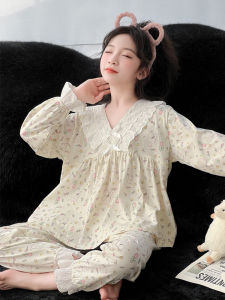 Bộ Đồ Ngủ Cotton Dài Tay Cho Bé Gái Mùa Xuân Thu Phong Cách Mới Mặc Ở Nhà Thoải Mái Thoáng Khí Thấm Hút Mồ Hôi Quần Áo Trẻ Em