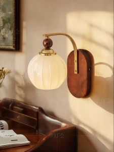 FANCY LAMP CLUB | Eco-Friendly Wall Lamp for Bedroom with Walnut Wood Design Eye Protection