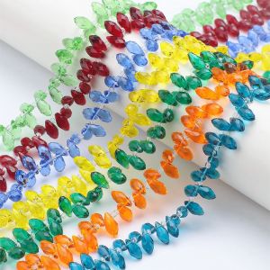 95Pcs/Lot 6X12mm Crystal Glass Droplet Beads Faceted Pear Shape For DIY Making Jewelry Earing Necklace Accesories Garment Decor