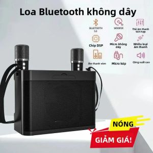 Loa Bluetooth Không Dây Với Micro Kép Di Động Karaoke Máy Âm Thanh Nổi HiFi Mạnh Mẽ Boombox Cuối Cùng Đảng Tặng 2026