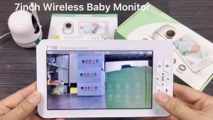 MoMoBeBe 355 Angle 7 Inch Wireless Baby Monitor intercom Security Video Audio Dual Cameras Nanny HD Night safety viewer