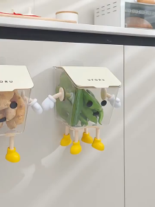 Multifunctional Wall Mounted Storage Box Kitchen Onion Ginger Garlic Storage Box with Lid Desk Organizer