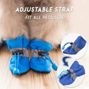 4PCS Dog Shoes Dog Soft Soled Rain Shoes Non-slip and Waterproof Pet Shoes Dog Rain Shoes Boots Pet Supplies Dog Accessories