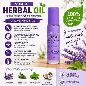 Herbal Oil Roller Blend 10ml Essential Oil for Headache Migraine Colds and Flu Insect Bites Muscle Pain Improve Sleep
