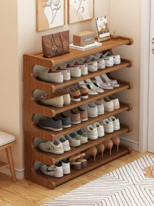 ตู้รองเท้าแบบพับได้ขนาดเล็ก 2025 สำหรับบ้าน ประตูเดียว ชั้นวางรองเท้าหลายชั้น สำหรับรองเท้าส้นสูง รองเท้าลำลอง รองเท้าสปอร์ต วัสดุไม้ไผ่