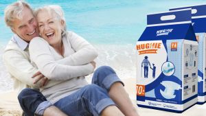 HUGHIE ผ้าอ้อมผู้ใหญ่ 2000CC M/L/XL 100pcs สูตรบางเบา อัตราการดูดซึมสูง Adult Diapers