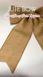 Extra Large Christmas Burlap Bow Tree Topper Rustic Giant Decorative Bow