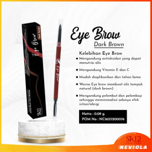 Eye Brow Dark Brown SR12 Pensil Alis Waterproof Mudah Diaplikasi Lembab Menutrisi Alis