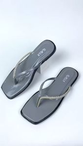 GALIA Jolie Sandal Jepit Wanita Glitter Hitam Moka Abu Tan