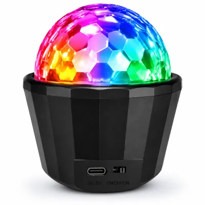LED Party Lights RGB Disco Ball Light for Bedroom Game Room & Home Party Dynamic DJ Dance Light with Sound Activated Strobe