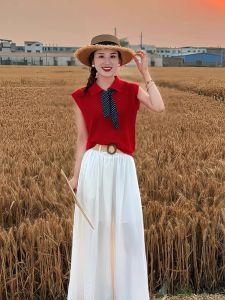HUOLISI | Korean Style Red Icesilk Polo Neck Short Sleeve T-Shirt