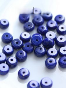 Natural Lapis Lazuli Smooth Beads Less Gold Less White 4mm DIY Materials Fashion Jewelry Accessories by Kong Ji Brand
