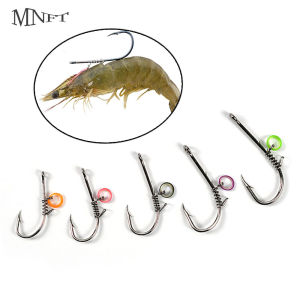 MNFT 10Pcs/Box Strong Carbon Steel Barbed Fishhook Fixed Circle Hook Live Shrimp Fishing Bait Targeted for Carp for Lure Fishing