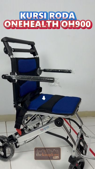 Onehealth OH900 Travel Wheelchair with Handle Wheel Chair Kursi Roda Portable Aluminium Traveling OH 900 One Health