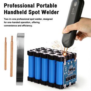 12 Gears Spot Welding Machine Handheld Mini Portable 9-Level LED Lighting 18650 Lithium Battery DIY Welding Tool Kit